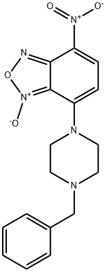 7-(4-Benzyl-1-piperazinyl)-4-nitrobenzofurazane 1-oxide Struktur