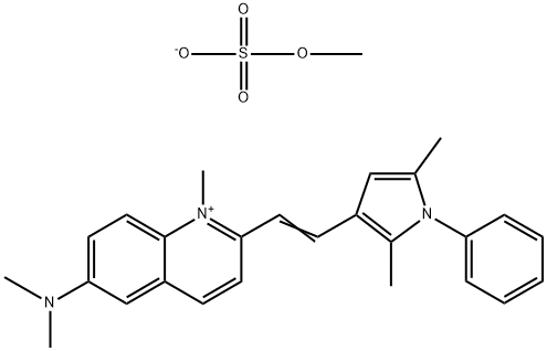 6-(dimethylamino)-2-[2-(2,5-dimethyl-1-phenyl-1H-pyrrol-3-yl)vinyl]-1-methylquinolinium methyl sulphate Struktur