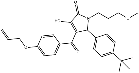 4-[4-(allyloxy)benzoyl]-5-(4-tert-butylphenyl)-3-hydroxy-1-(3-methoxypropyl)-1,5-dihydro-2H-pyrrol-2-one Struktur