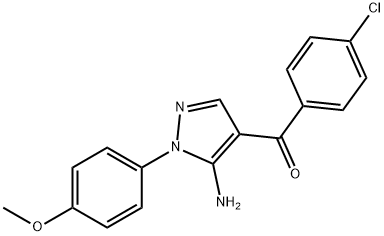 (5-AMINO-1-(4-METHOXYPHENYL)-1H-PYRAZOL-4-YL)(4-CHLOROPHENYL)METHANONE Struktur