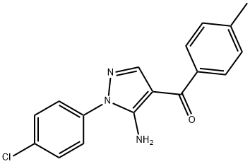 (5-AMINO-1-(4-CHLOROPHENYL)-1H-PYRAZOL-4-YL)(P-TOLYL)METHANONE Struktur