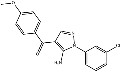 (5-AMINO-1-(3-CHLOROPHENYL)-1H-PYRAZOL-4-YL)(4-METHOXYPHENYL)METHANONE Struktur