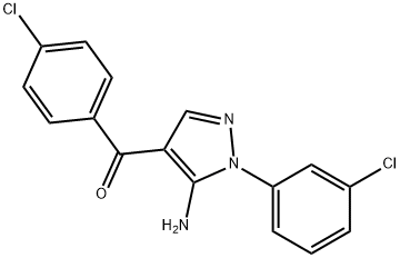 (5-AMINO-1-(3-CHLOROPHENYL)-1H-PYRAZOL-4-YL)(4-CHLOROPHENYL)METHANONE Struktur