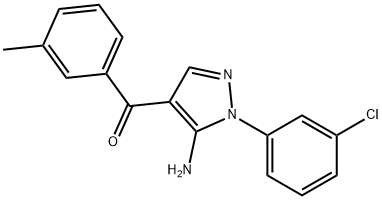 (5-AMINO-1-(3-CHLOROPHENYL)-1H-PYRAZOL-4-YL)(M-TOLYL)METHANONE Struktur