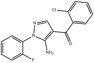 (5-AMINO-1-(2-FLUOROPHENYL)-1H-PYRAZOL-4-YL)(2-CHLOROPHENYL)METHANONE Struktur