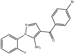 (5-AMINO-1-(2-FLUOROPHENYL)-1H-PYRAZOL-4-YL)(4-BROMOPHENYL)METHANONE Struktur