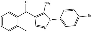 (5-AMINO-1-(4-BROMOPHENYL)-1H-PYRAZOL-4-YL)(O-TOLYL)METHANONE Struktur