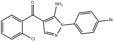 (5-AMINO-1-(4-BROMOPHENYL)-1H-PYRAZOL-4-YL)(2-CHLOROPHENYL)METHANONE Struktur