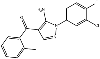 (5-AMINO-1-(3-CHLORO-4-FLUOROPHENYL)-1H-PYRAZOL-4-YL)(O-TOLYL)METHANONE Struktur