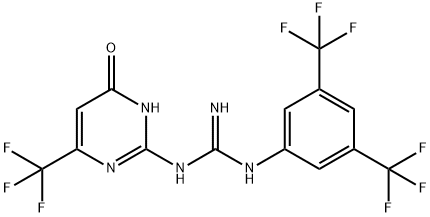 N-[3,5-BIS(TRIFLUOROMETHYL)PHENYL]-N'-[4-HYDROXY-6-(TRIFLUOROMETHYL)PYRIMIDIN-2-YL]GUANIDINE Struktur