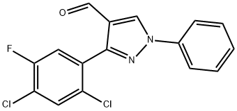 3-(2,4-DICHLORO-5-FLUOROPHENYL)-1-PHENYL-1H-PYRAZOLE-4-CARBALDEHYDE Struktur