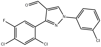 3-(2,4-DICHLORO-5-FLUOROPHENYL)-1-(3-CHLOROPHENYL)-1H-PYRAZOLE-4-CARBALDEHYDE Struktur