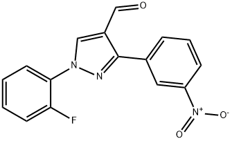 1-(2-FLUOROPHENYL)-3-(3-NITROPHENYL)-1H-PYRAZOLE-4-CARBALDEHYDE Struktur