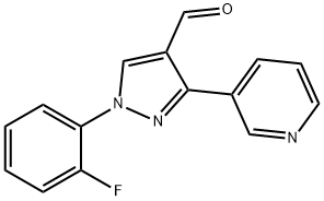 1-(2-FLUOROPHENYL)-3-(PYRIDIN-3-YL)-1H-PYRAZOLE-4-CARBALDEHYDE Struktur