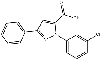 1-(3-CHLOROPHENYL)-3-PHENYL-1H-PYRAZOLE-5-CARBOXYLIC ACID Struktur