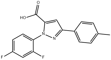 1-(2,4-DIFLUOROPHENYL)-3-P-TOLYL-1H-PYRAZOLE-5-CARBOXYLIC ACID Struktur