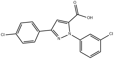 1-(3-CHLOROPHENYL)-3-(4-CHLOROPHENYL)-1H-PYRAZOLE-5-CARBOXYLIC ACID Struktur