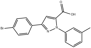 3-(4-BROMOPHENYL)-1-M-TOLYL-1H-PYRAZOLE-5-CARBOXYLIC ACID Struktur