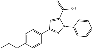 3-(4-ISOBUTYLPHENYL)-1-PHENYL-1H-PYRAZOLE-5-CARBOXYLIC ACID Struktur