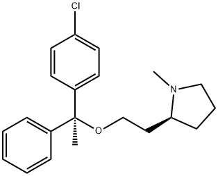 (-)-(2S)-2-[2-(αS)-(4-Chlorophenyl-α-methyl-α-phenylbenzyloxy)ethyl]-1-methylpyrrolidine Struktur