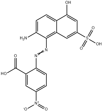 2-[(2-amino-5-hydroxy-7-sulpho-1-naphthyl)azo]-5-nitrobenzoic acid Struktur