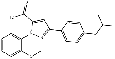 3-(4-ISOBUTYLPHENYL)-1-(2-METHOXYPHENYL)-1H-PYRAZOLE-5-CARBOXYLIC ACID Struktur