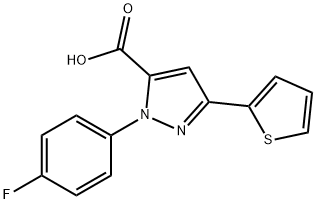 2-(4-FLUORO-PHENYL)-5-THIOPHEN-2-YL-2H-PYRAZOLE-3-CARBOXYLIC ACID Struktur