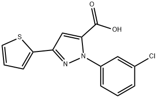 2-(3-CHLORO-PHENYL)-5-THIOPHEN-2-YL-2H-PYRAZOLE-3-CARBOXYLIC ACID Struktur