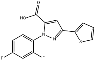 2-(2,4-DIFLUORO-PHENYL)-5-THIOPHEN-2-YL-2H-PYRAZOLE-3-CARBOXYLIC ACID Struktur