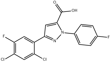 3-(2,4-DICHLORO-5-FLUOROPHENYL)-1-(4-FLUOROPHENYL)-1H-PYRAZOLE-5-CARBOXYLIC ACID Struktur