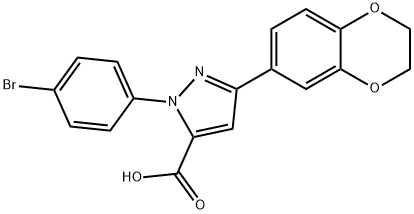 1-(4-BROMOPHENYL)-3-(2,3-DIHYDROBENZO[B][1,4]DIOXIN-7-YL)-1H-PYRAZOLE-5-CARBOXYLIC ACID Struktur