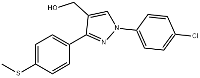 (1-(4-CHLOROPHENYL)-3-(4-(METHYLTHIO)PHENYL)-1H-PYRAZOL-4-YL)METHANOL Struktur