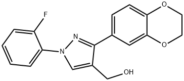 (1-(2-FLUOROPHENYL)-3-(2,3-DIHYDROBENZO[B][1,4]DIOXIN-7-YL)-1H-PYRAZOL-4-YL)METHANOL Struktur