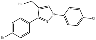 (3-(4-BROMOPHENYL)-1-(4-CHLOROPHENYL)-1H-PYRAZOL-4-YL)METHANOL Struktur