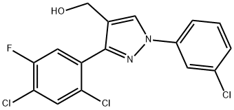 (3-(2,4-DICHLORO-5-FLUOROPHENYL)-1-(3-CHLOROPHENYL)-1H-PYRAZOL-4-YL)METHANOL Struktur