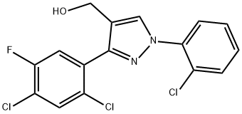 (3-(2,4-DICHLORO-5-FLUOROPHENYL)-1-(2-CHLOROPHENYL)-1H-PYRAZOL-4-YL)METHANOL Struktur