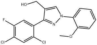 (3-(2,4-DICHLORO-5-FLUOROPHENYL)-1-(2-METHOXYPHENYL)-1H-PYRAZOL-4-YL)METHANOL Struktur