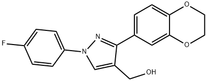 (1-(4-FLUOROPHENYL)-3-(2,3-DIHYDROBENZO[B][1,4]DIOXIN-7-YL)-1H-PYRAZOL-4-YL)METHANOL Struktur