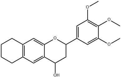 2H-NAPHTHO[2,3-B]PYRAN-4-OL, 3,4,6,7,8,9-HEXAHYDRO-2-(3,4,5-TRIMETHOXYPHENYL)- Struktur