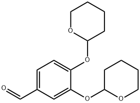 3,4-Bis[(tetrahydro-2H-pyran-2-yl)oxy]-benzaldehyde Struktur