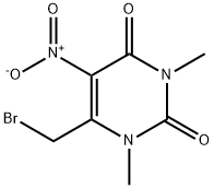 6-(BROMOMETHYL)-1,3-DIMETHYL-5-NITROPYRIMIDINE-2,4(1H,3H)-DIONE Struktur