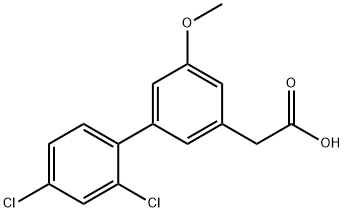 2',4'-Dichloro-5-methoxy-1,1'-biphenyl-3-acetic acid Struktur