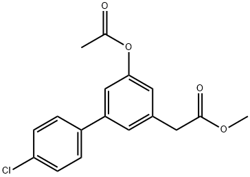 5-(Acetyloxy)-4'-chloro-(1,1'-biphenyl)-3-acetic acid methyl ester Struktur