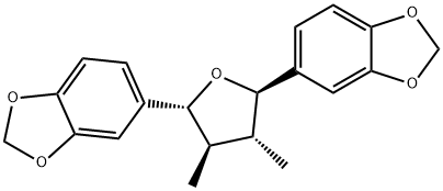 5-[(2R,3R,4R,5R)-5-benzo[1,3]dioxol-5-yl-3,4-dimethyl-oxolan-2-yl]benz o[1,3]dioxole Struktur