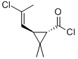 Cyclopropanecarbonyl chloride, 3-(2-chloroethenyl)-2,2-dimethyl-, [1alpha,3beta(E)]- (9CI) Struktur