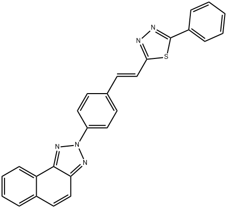 2-[4-(2H-Naphtho[1,2-d]triazol-2-yl)styryl]-5-phenyl-1,3,4-thiadiazole Struktur