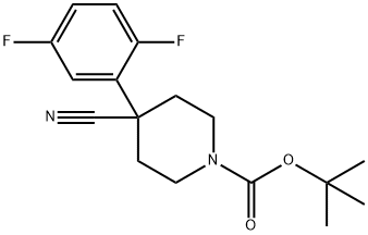 1-BOC-4-CYANO-4-(2,5-DIFLUOROPHENYL)-PIPERIDINE Struktur