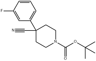 1-N-BOC-4-(3-FLUOROPHENYL)PIPERIDINE-4-CARBONITRILE Struktur