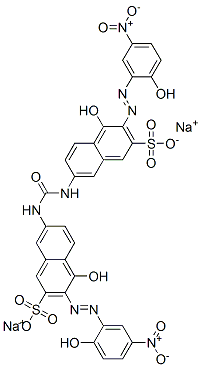 7,7'-(Carbonyldiimino)bis[4-hydroxy-3-[(2-hydroxy-5-nitrophenyl)azo]-2-naphthalenesulfonic acid]disodium salt Struktur