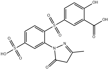 5-[[2-(4,5-dihydro-3-methyl-5-oxo-1H-pyrazol-1-yl)-4-sulphophenyl]sulphonyl]salicylic acid Struktur